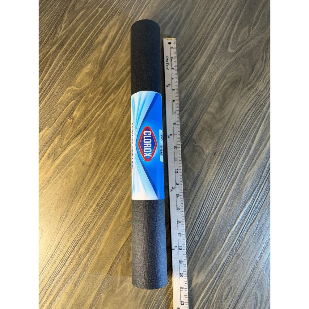 Clorox Solid Grip Shelf Liner Home 20in x 6ft Black New Non-Adhesive Cushion‎